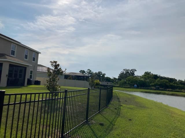 6' H Tan PVC Privacy & 4' H Black Aluminum 3-Rail - Photo 1