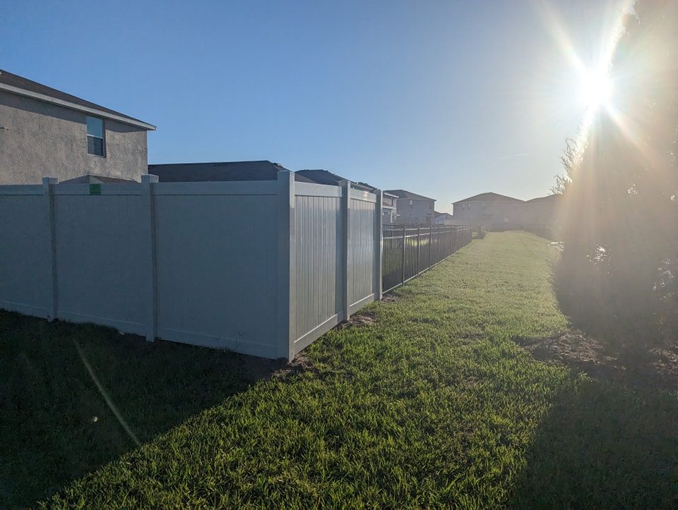 6' H Tan PVC Privacy & 4' H Black Aluminum 3-Rail - Photo 1