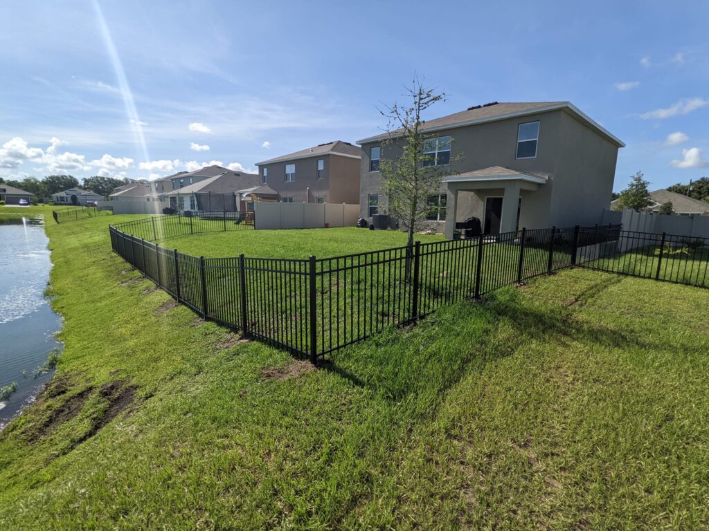 6' H Tan PVC Privacy & 4' H Black Aluminum 3-Rail - Photo 1