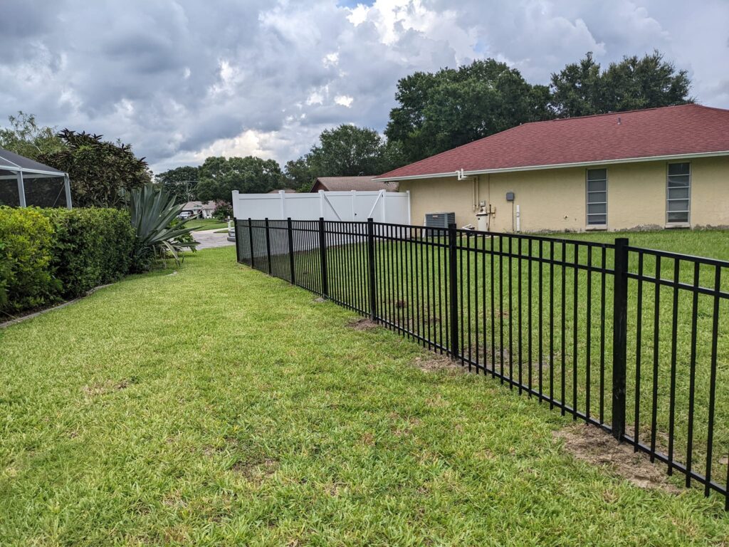 6' H White PVC Privacy & 4' H Black Aluminum 3-Rail - Photo 1