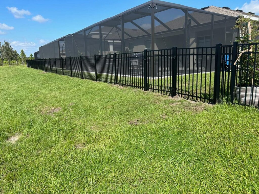 6' H Tan PVC Privacy & 4' H Black Aluminum 3-Rail - Photo 1