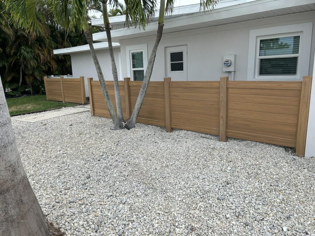 4' H Golden Oak PVC Horizontal Privacy - Photo 1