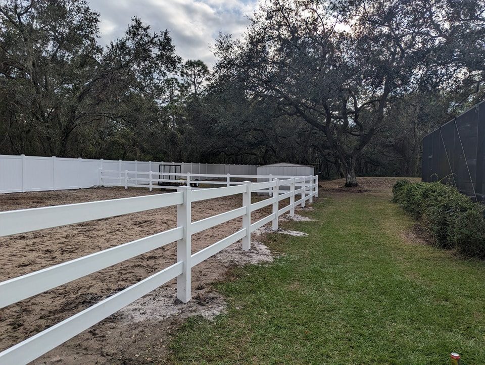 6' H White PVC Privacy & 4' H White PVC 3-Rail - Photo 1