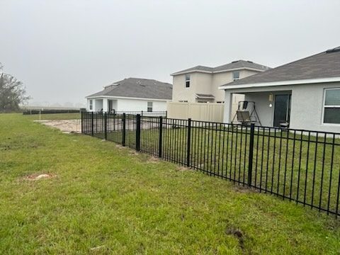 6' H Tan PVC Privacy & 4' H Black Aluminum 3-Rail - Photo 1